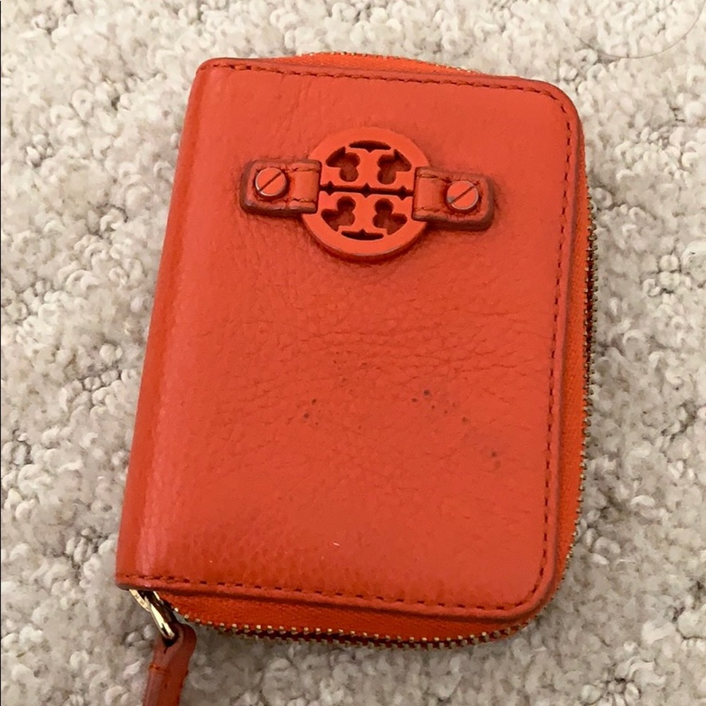 Well loved Tory Burch key holder -orange